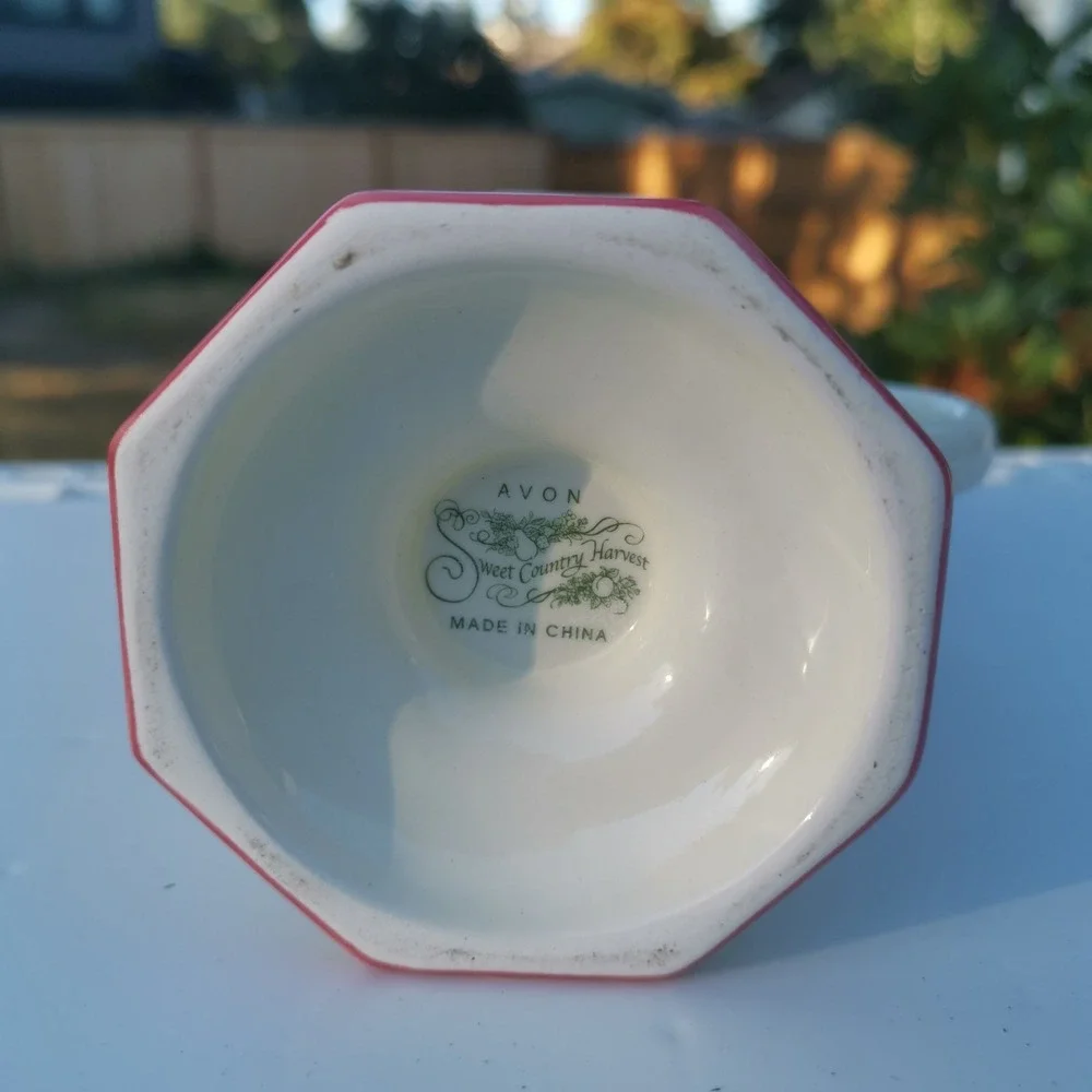 Vintage Avon Sweet Country Harvest Footed Pedestal Coffee Cup Mug Fruit